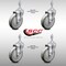 Service Caster 5 Inch SS Gray Polyurethane Wheel Swivel 3/8 Inch Threaded Stem Caster Set SCC SCC-SSTS20S514-PPUB-381615-4 - alternate 1